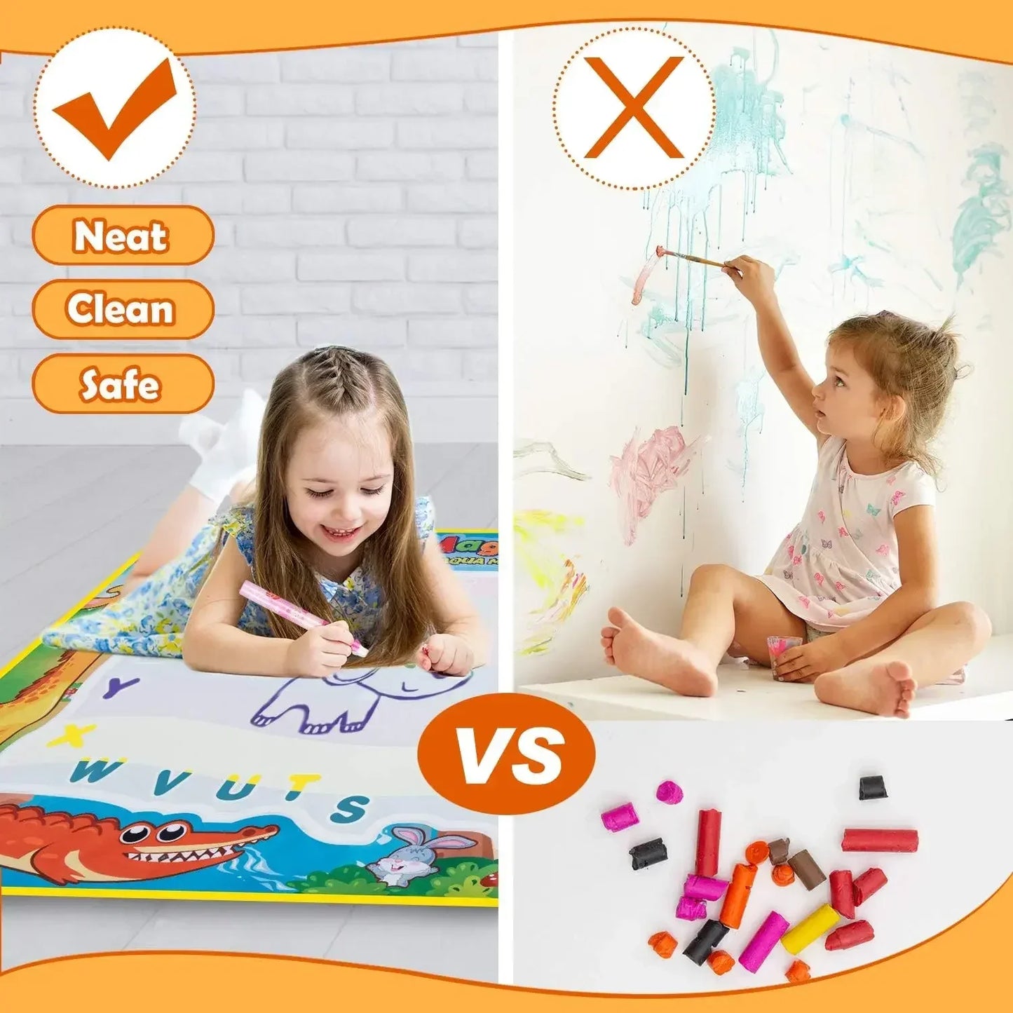 Magic Water Drawing Mat Magic Doodle Board Reusable Writing Educational Pad for Children Toddler Learning Toys