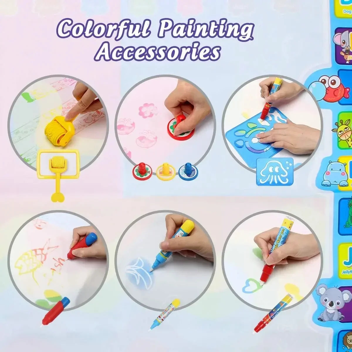 Magic Water Drawing Mat Magic Doodle Board Reusable Writing Educational Pad for Children Toddler Learning Toys
