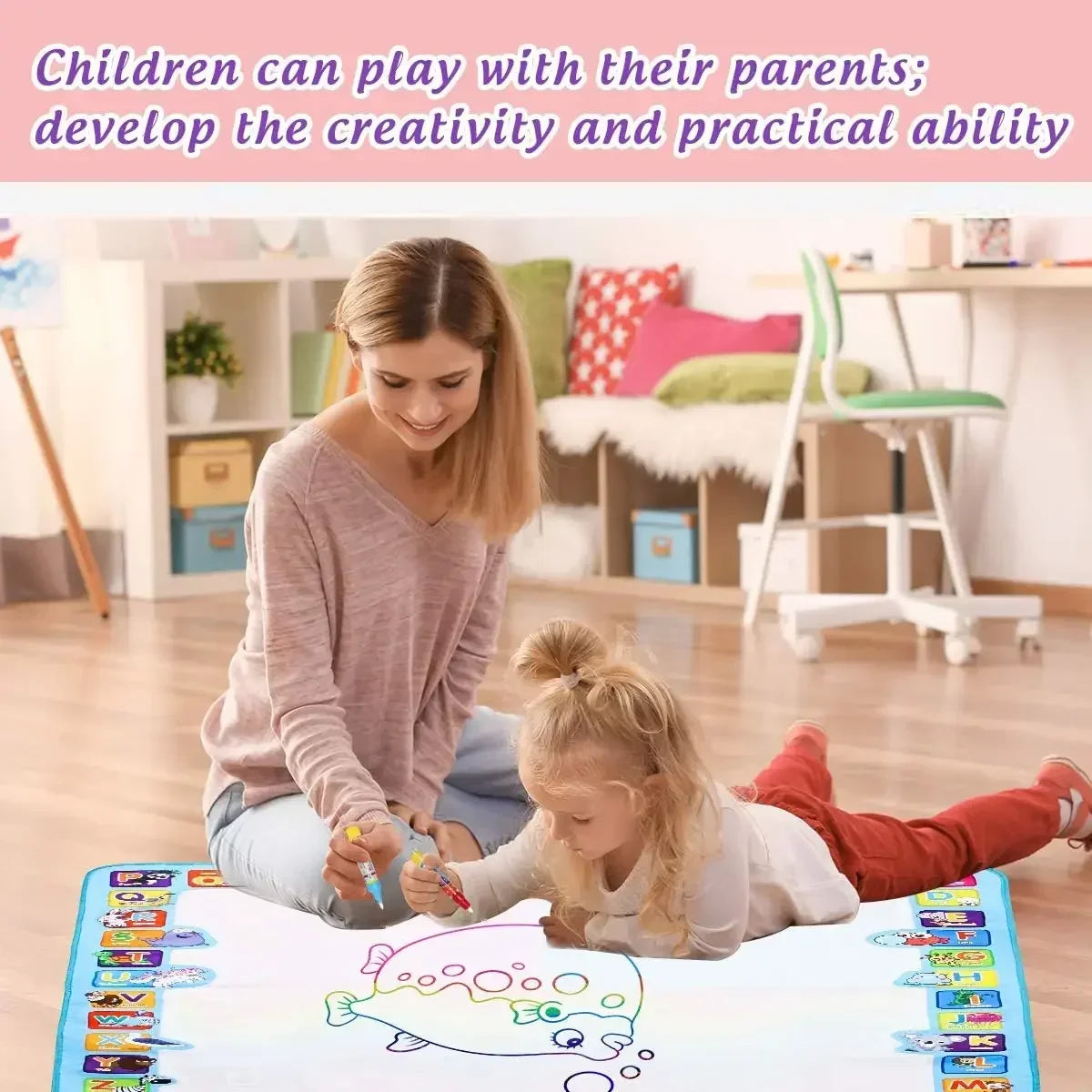 Magic Water Drawing Mat Magic Doodle Board Reusable Writing Educational Pad for Children Toddler Learning Toys