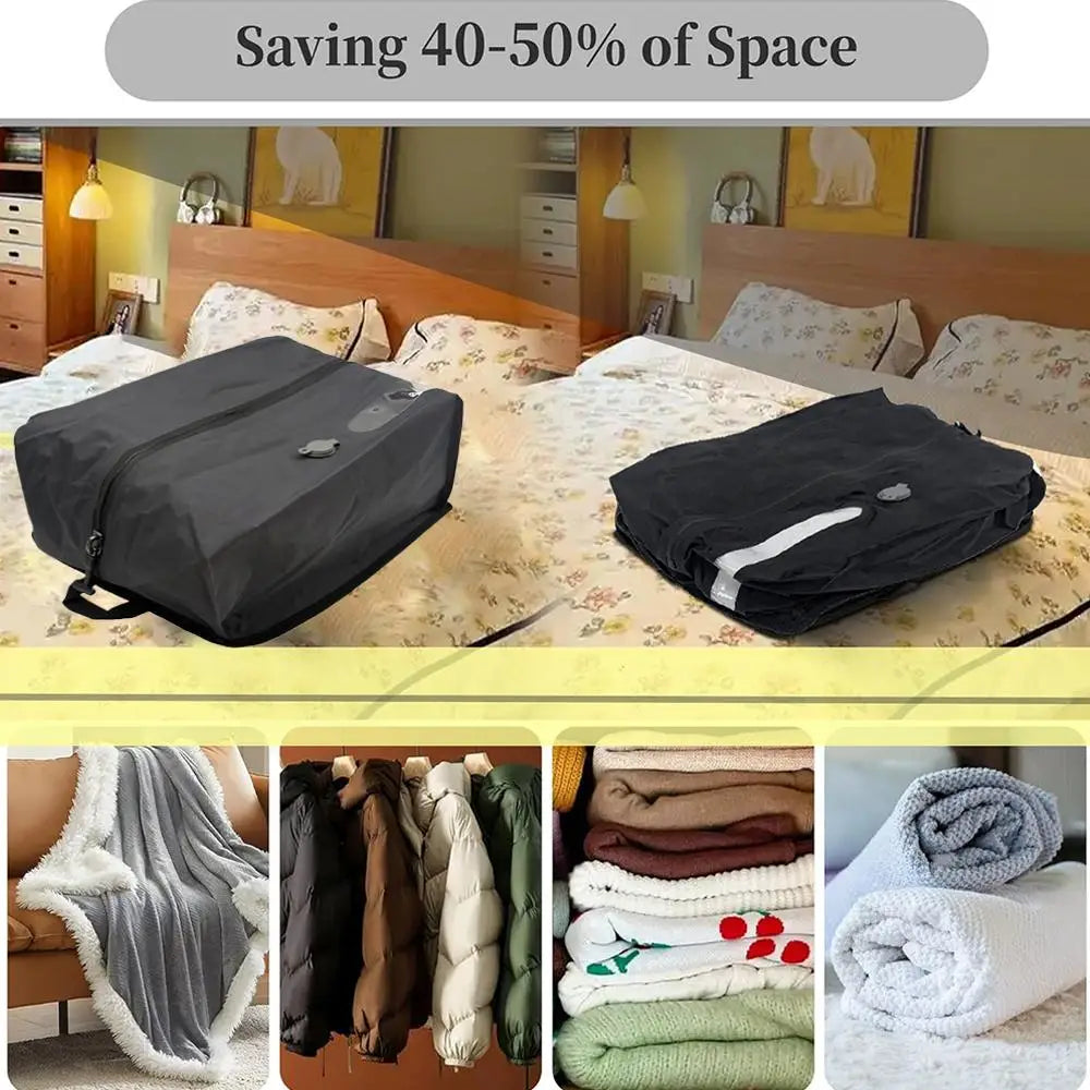 Travel Space Saver Storage Bag Vacuum Bag Compression Bag Reusable Vacuum Seal Bags with Hand Pump Travel Bags