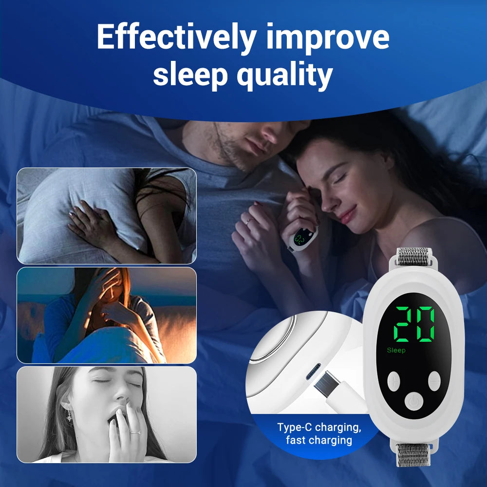 Finokrea Microcurrent Sleep Aid Device EMS Insomnia Stress Anxiety Relief Palm Pulse Massager