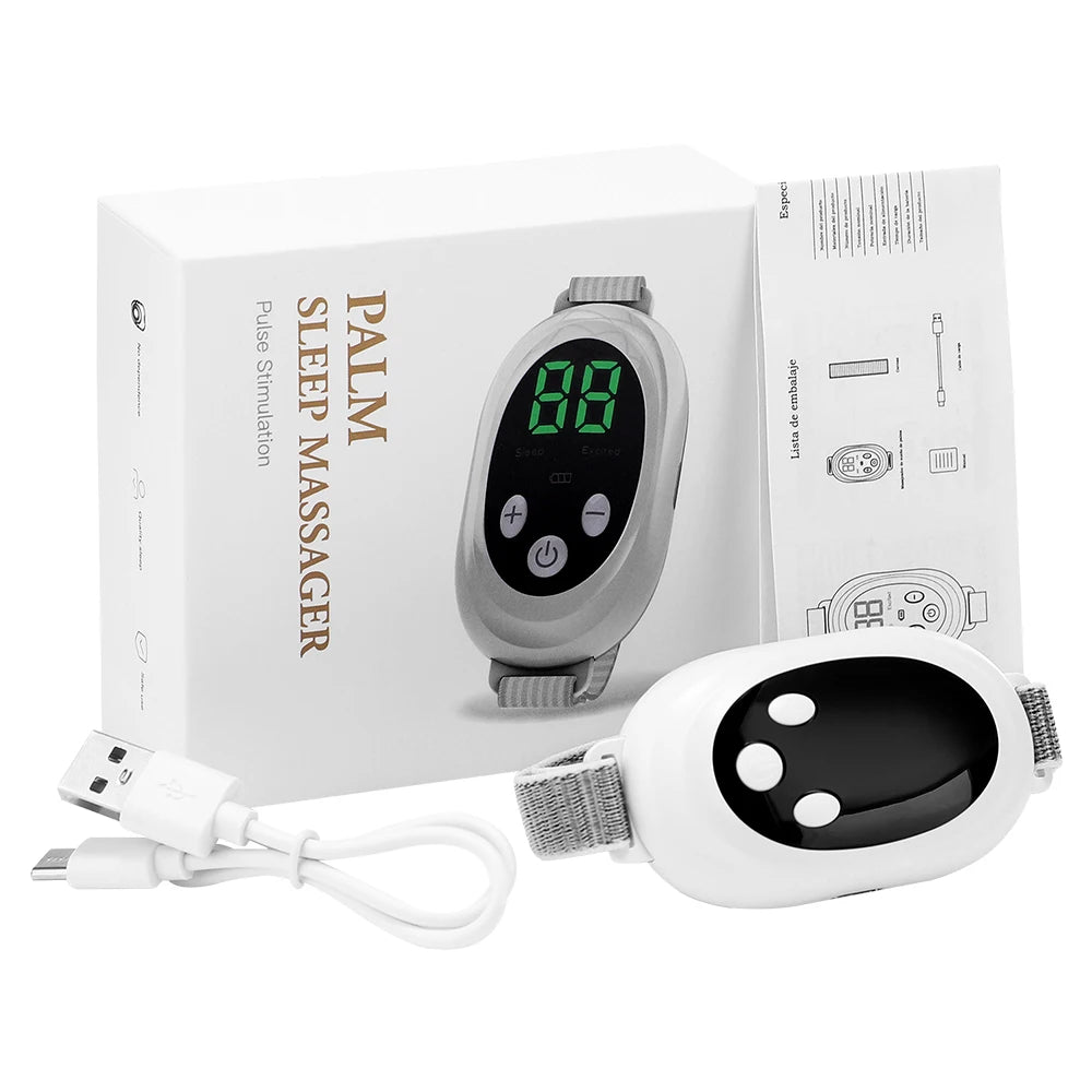 Finokrea Microcurrent Sleep Aid Device EMS Insomnia Stress Anxiety Relief Palm Pulse Massager